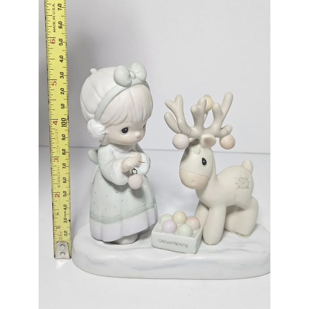 Precious Moments Merry Christmas Deer Figurine 522317 Vintage 1989 Enesco